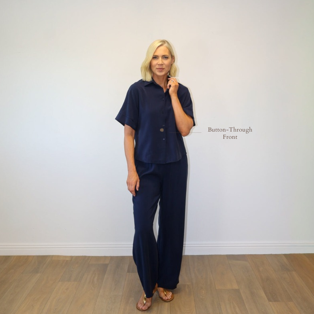 Nadia Navy - Button-Through Front