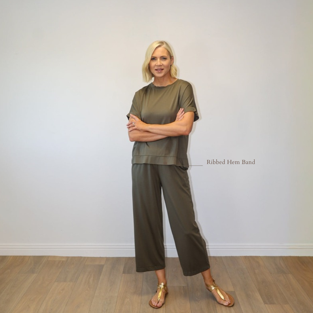 Remy Khaki - Ribbed Hem Band