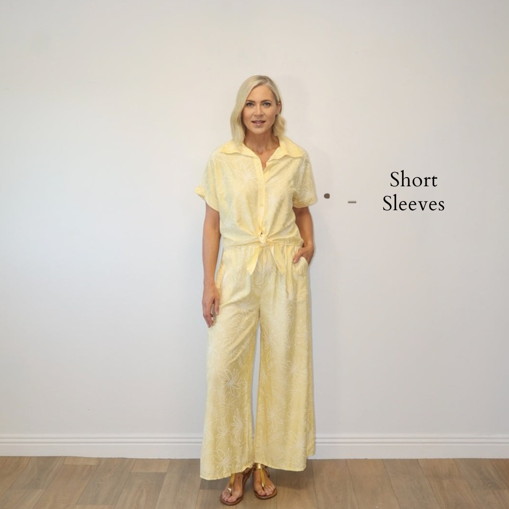 Flora Top (Yellow Floral) - Short Sleeves