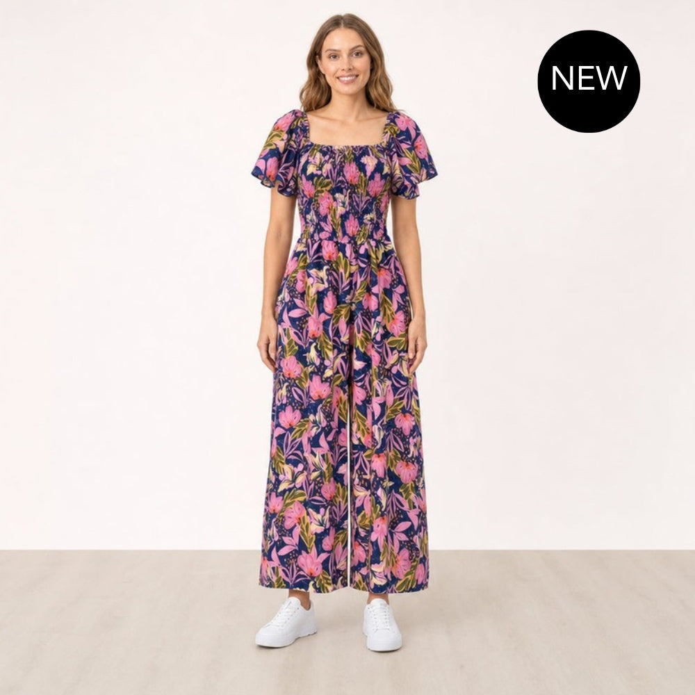 Ivan Jumpsuit (Midnight Bloom Lavender) - NEW