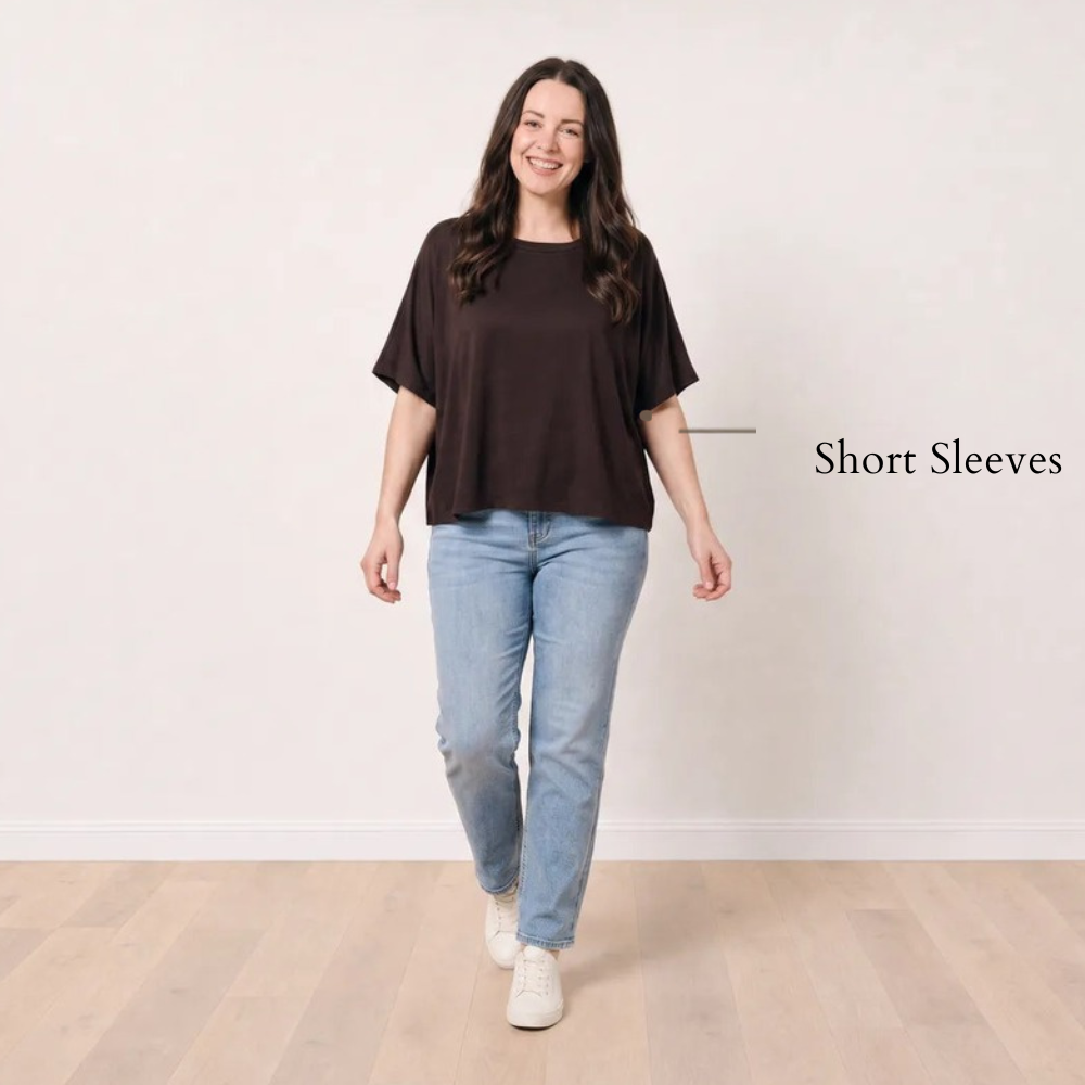 Orla Top Chocolate Brown - Short Sleeves