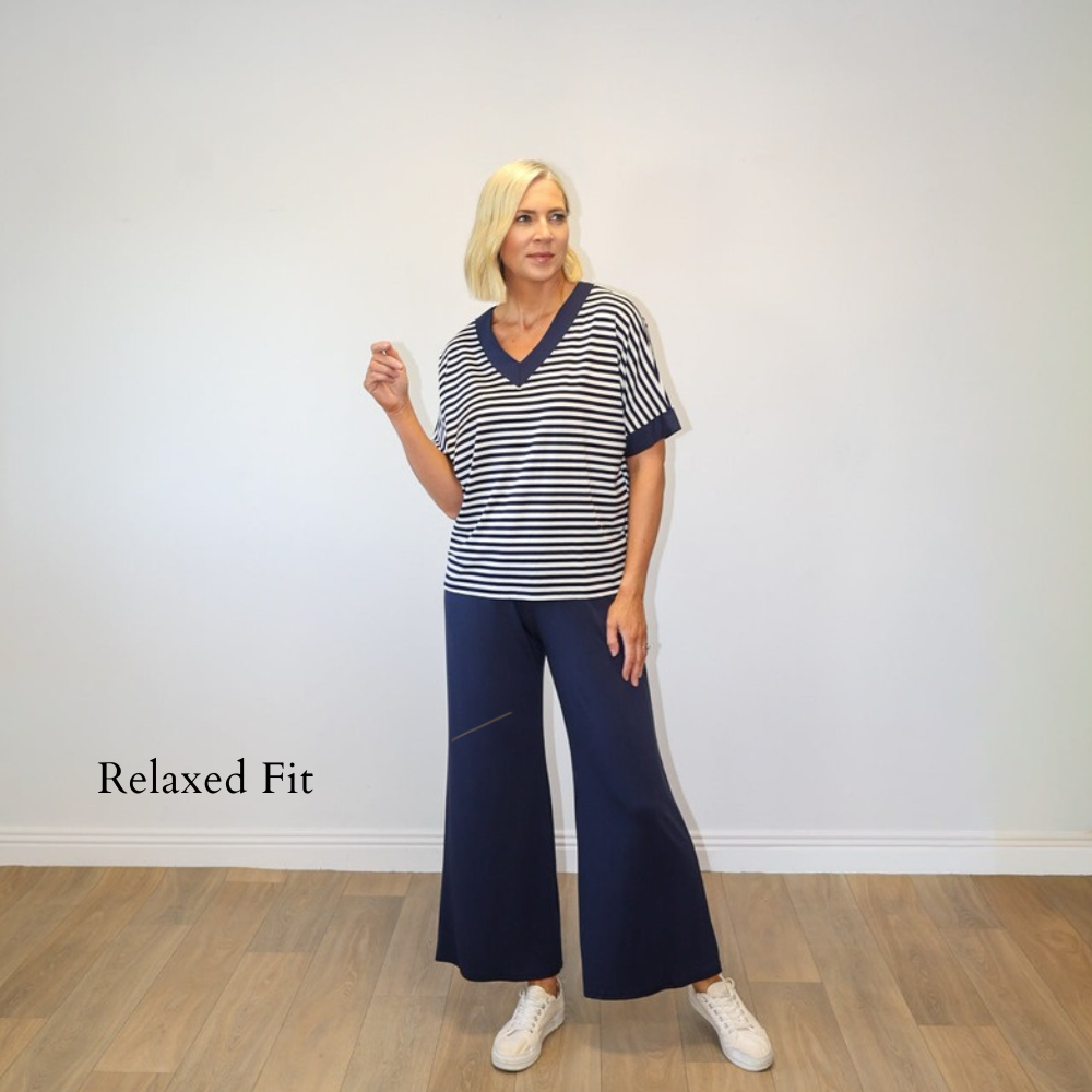 Zara Trousers (Navy) - Relaxed Fit