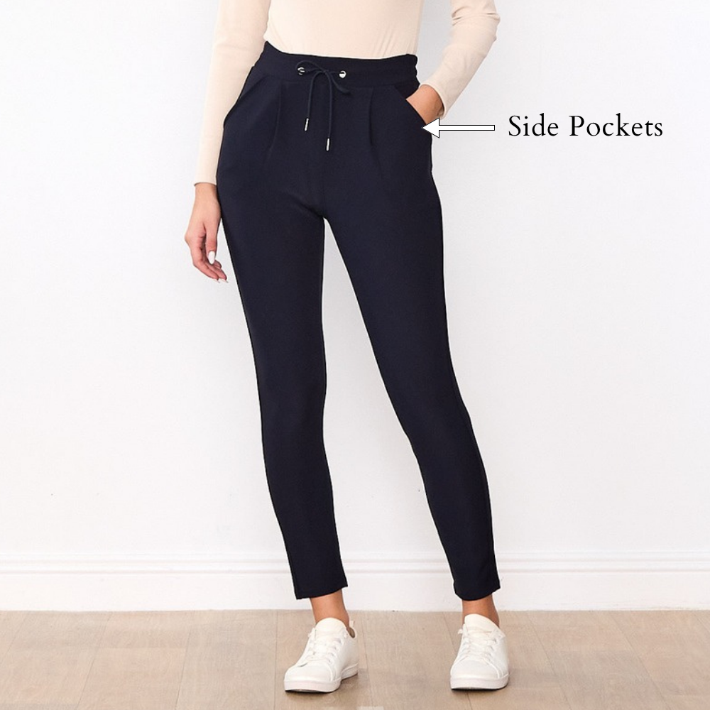 Lea Leggings (Navy) - Side Pockets