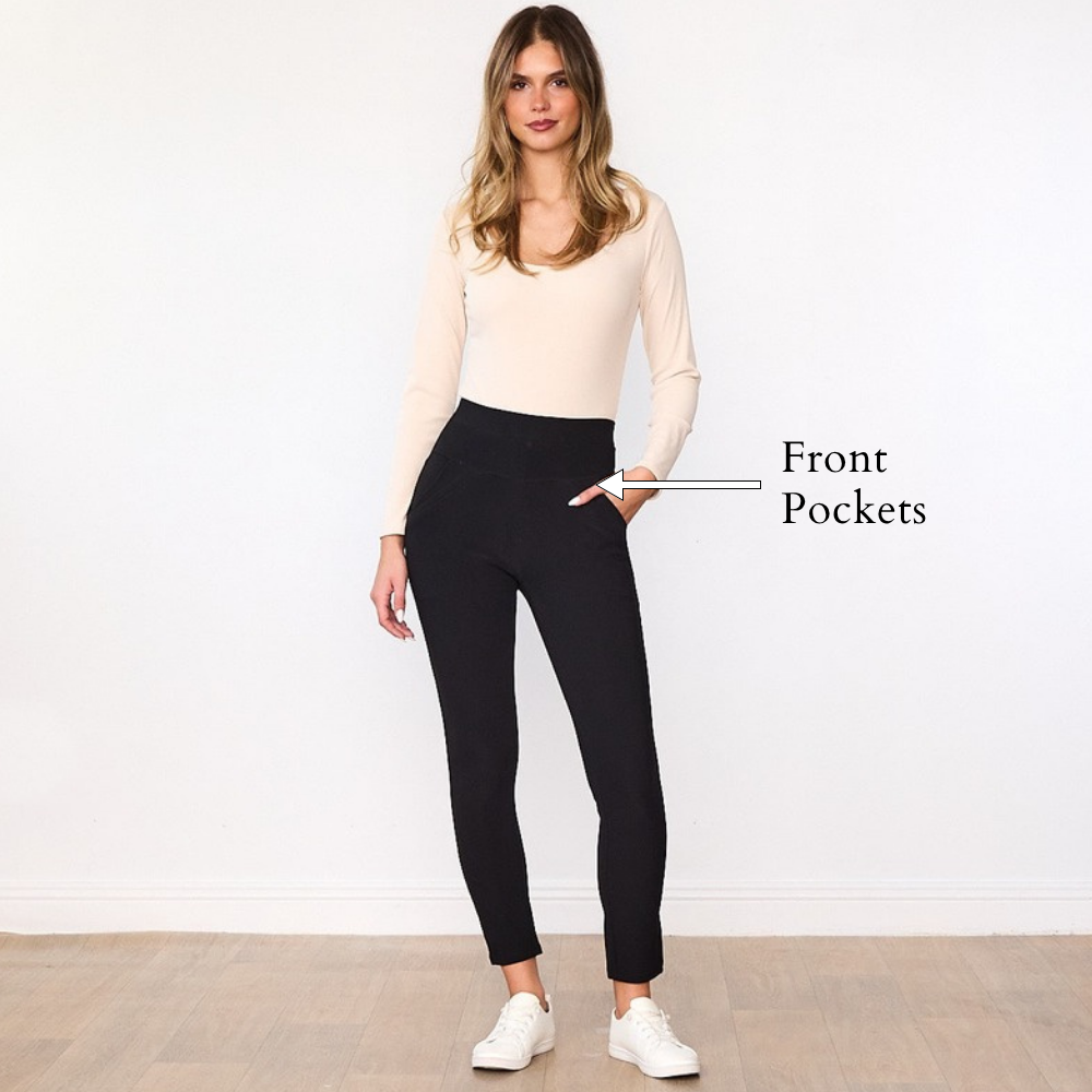 Elsa Leggings (Black) - Front Pockets