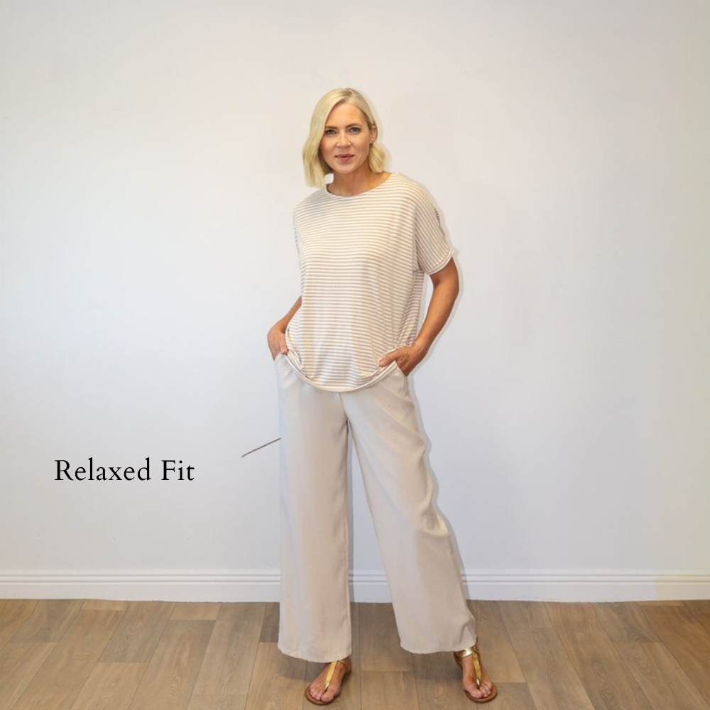 Sienna Trousers Oatmeal - Relaxed Fit