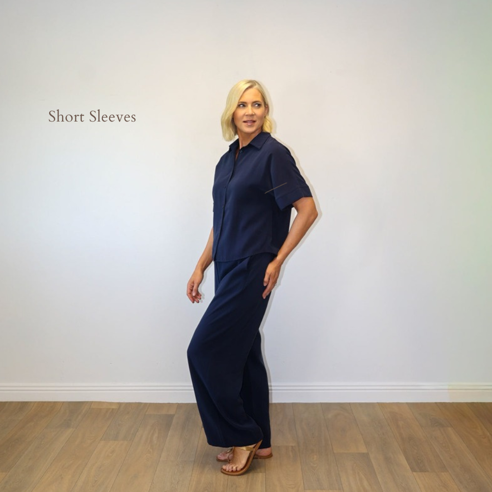 Nadia Navy - Short Sleeves