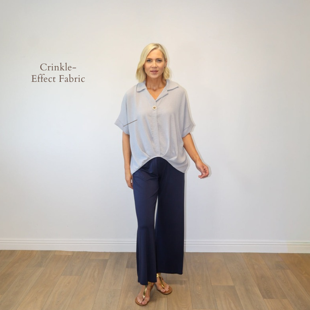 Harper Grey - Crinkle-Effect Fabric