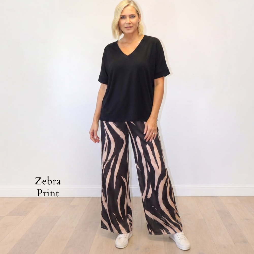 Zara Trousers (Zebra Black) - Zebra Print