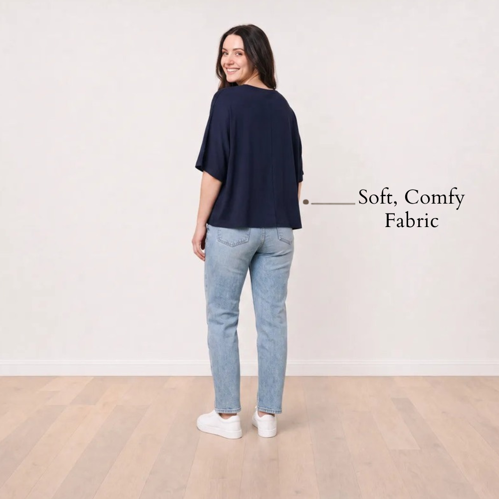 Orla Top Navy - Soft Comfy Fabric