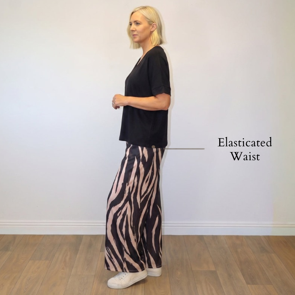 Zara Zebra Co-ord (Black) - Elasticated Waist