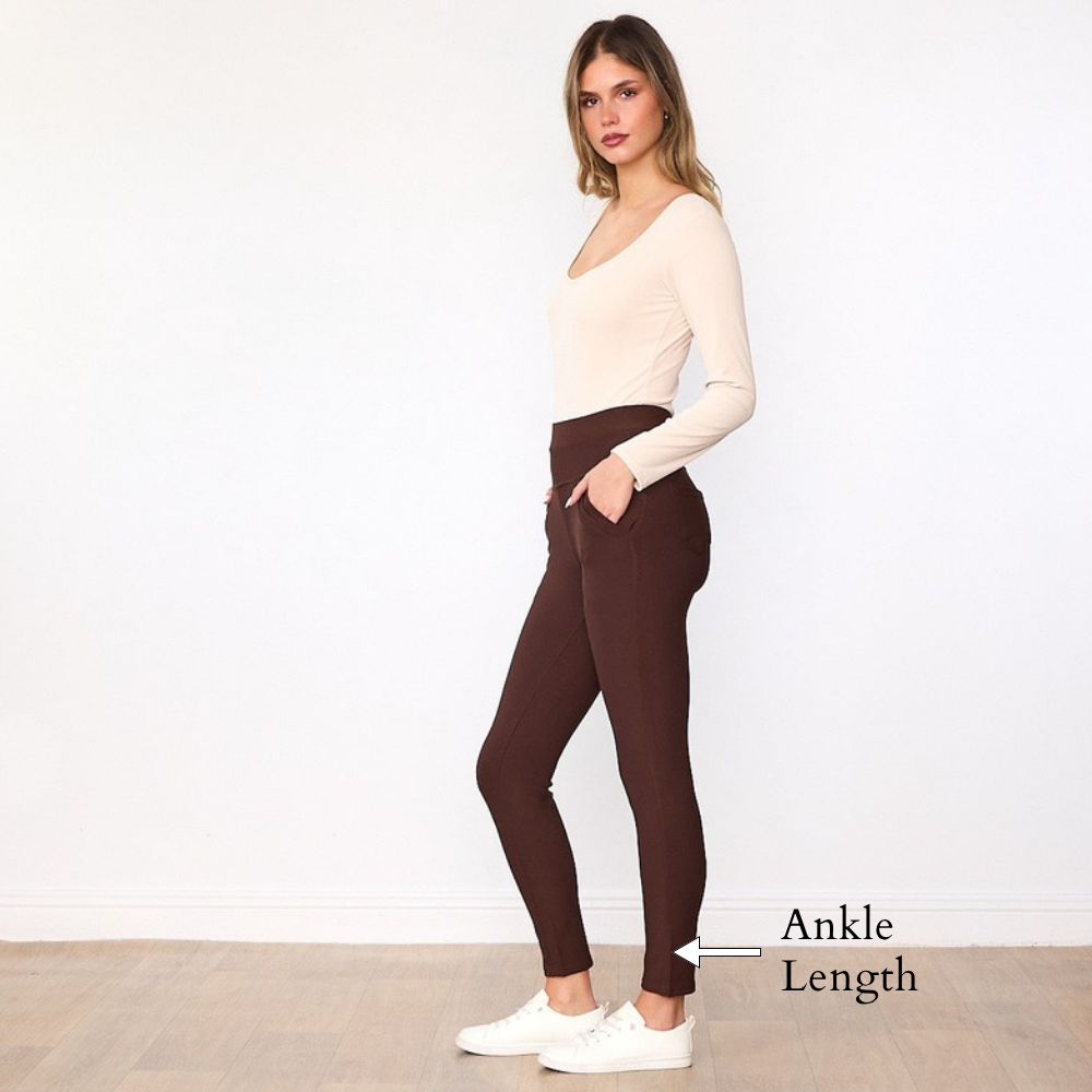 Elsa Leggings (Brown) - Ankle Length