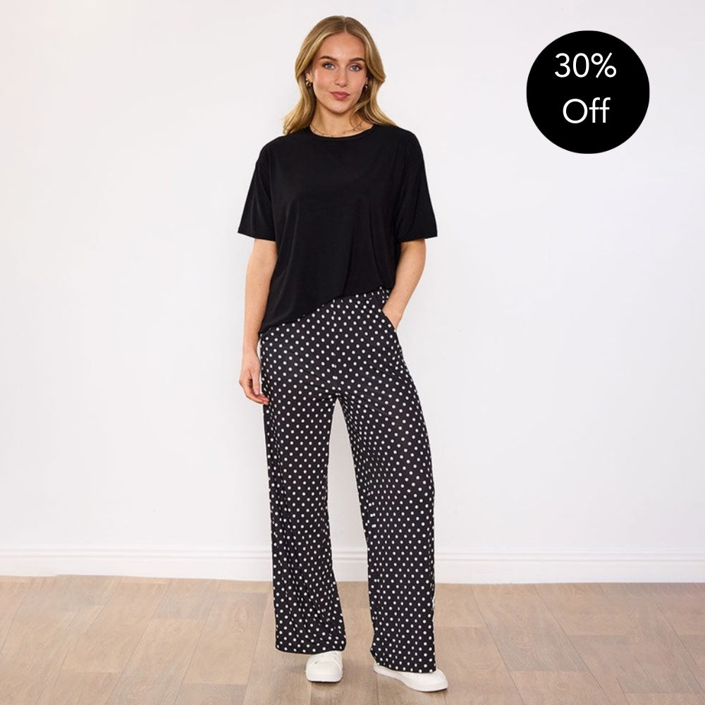 Sheena Co-Ord (Black/Polka Dot) - 30% Off
