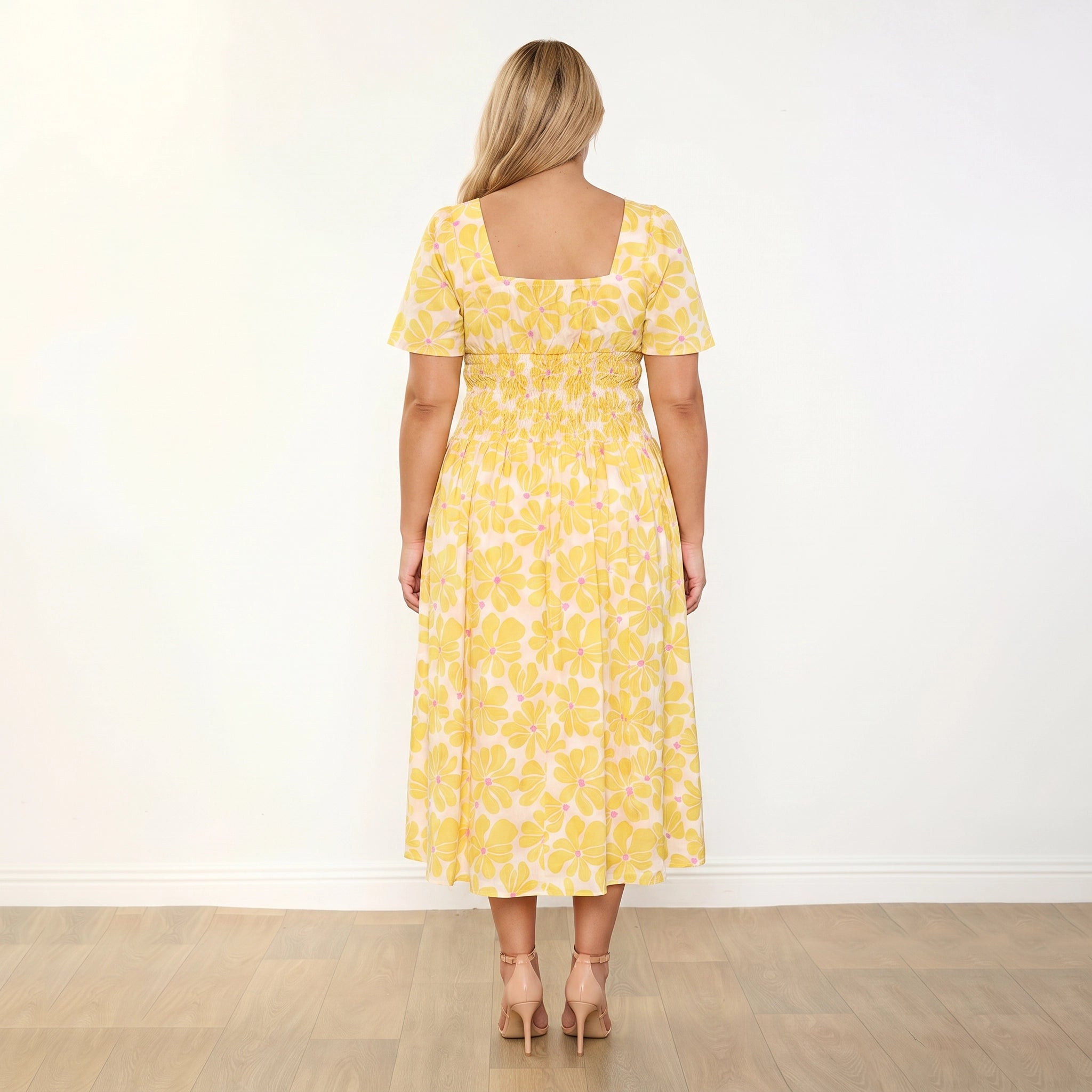 Iris Dress in yellow daisy print – women's dress – view 14