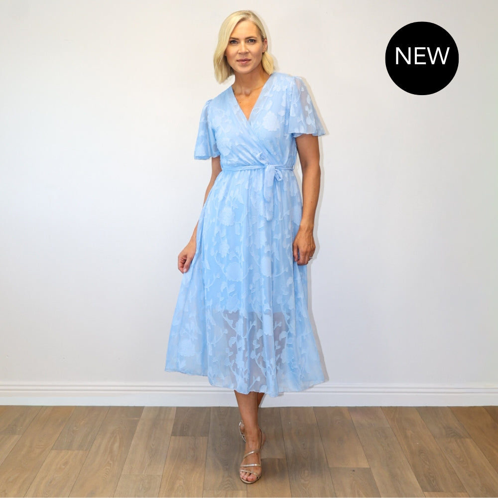 Rosie Floral Wrap Dress (Blue)