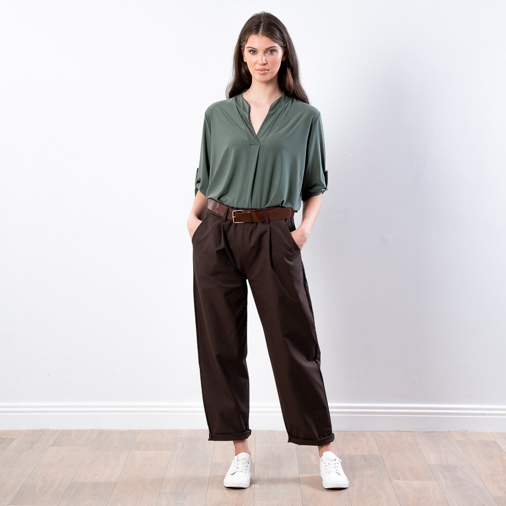 Arya Tapered Trousers (Brown)