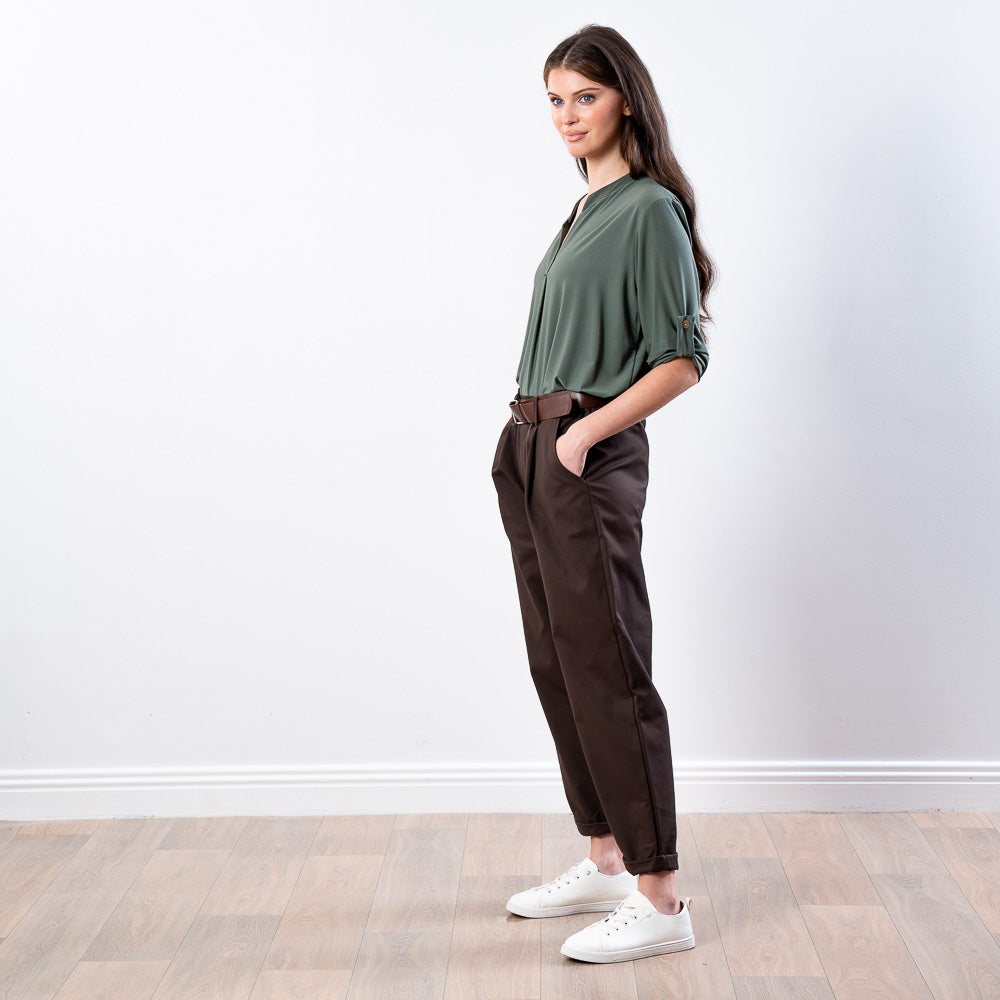 Arya Tapered Trousers (Brown)