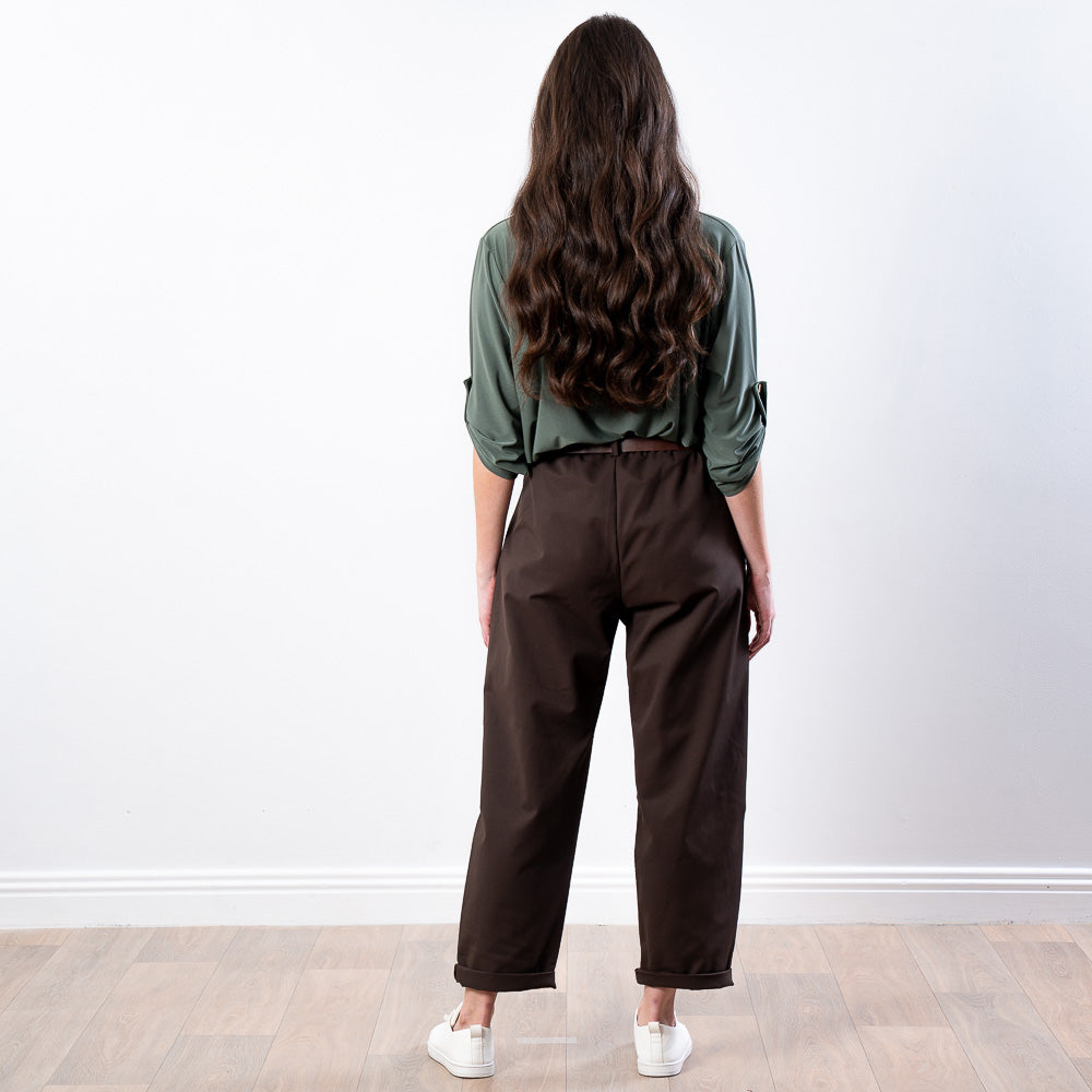 Arya Tapered Trousers (Brown)