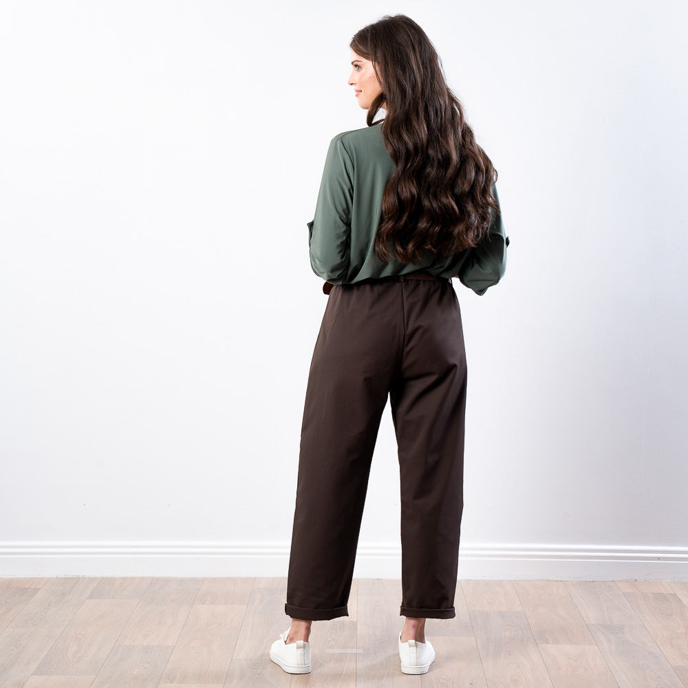 Arya Tapered Trousers (Brown)
