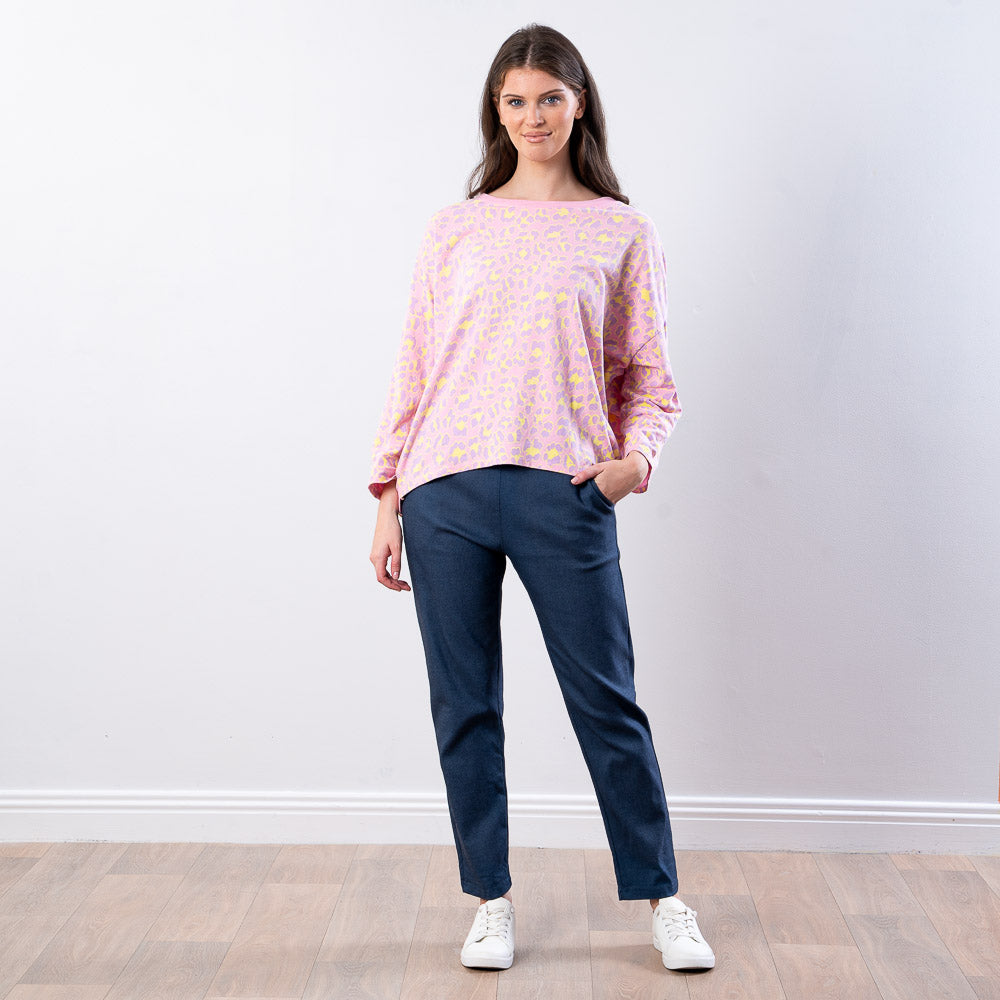 Cleo Leopard Sweat Top (Pink Lilac)