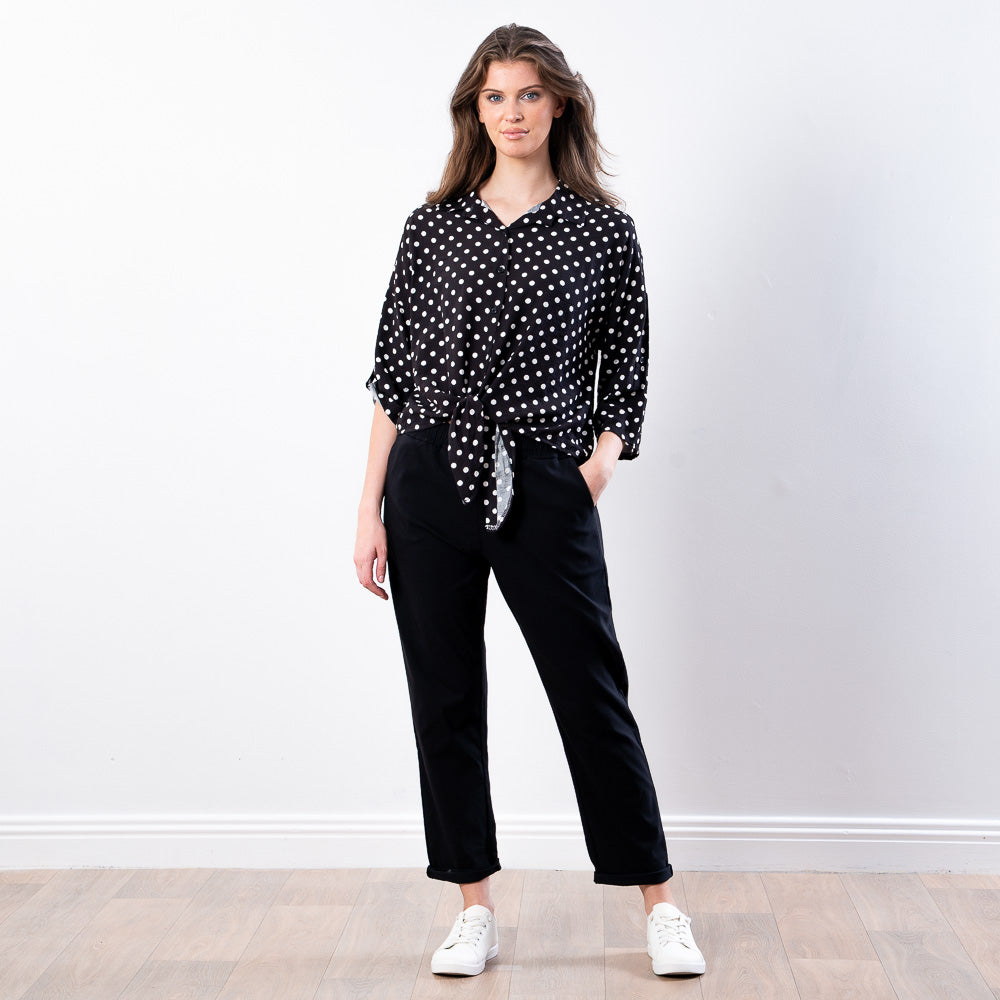 Julia Top (Black Polka Dot)