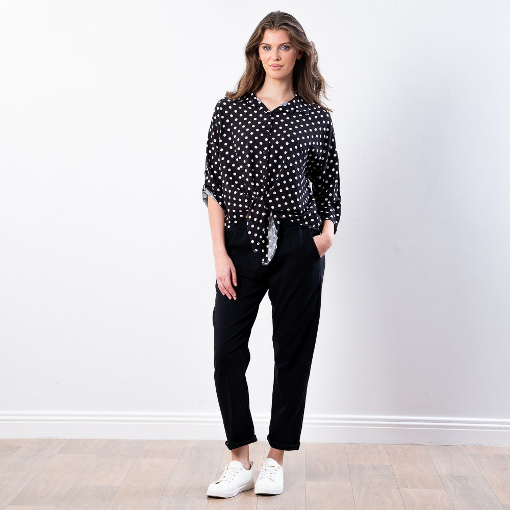 Julia Top (Black Polka Dot)