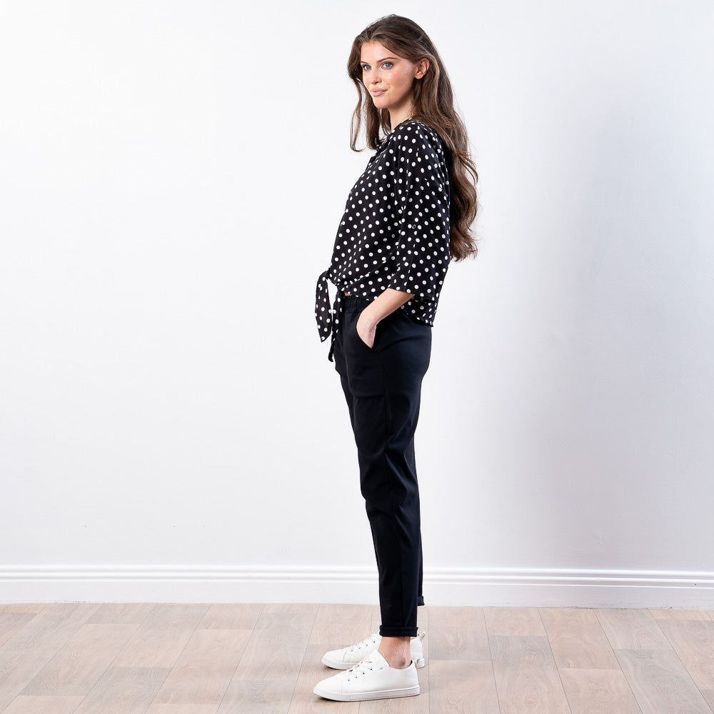 Julia Top (Black Polka Dot)