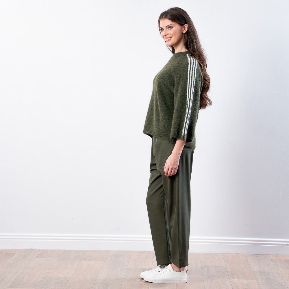 Debbie Knit Jumper Stripe (Khaki)