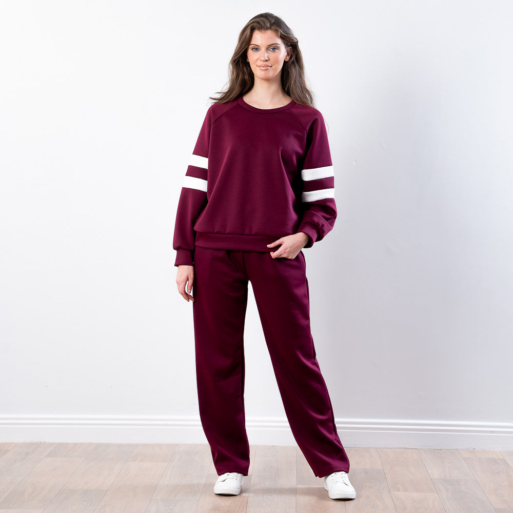 Jasmine Stripe Co-ord (Wine)