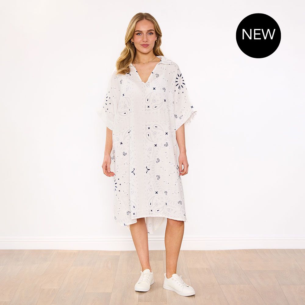 Diana Dress (White Bandana)