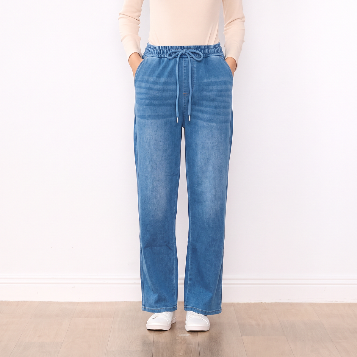 Dani Denim Jogger Pants - Light Blue