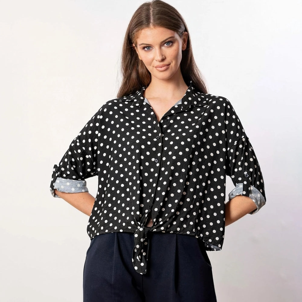 Julia Top (Black Polka Dot)
