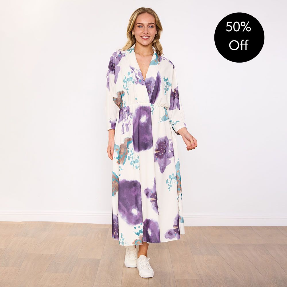 Aisling Dress (Ivory Lavender Bloom)
