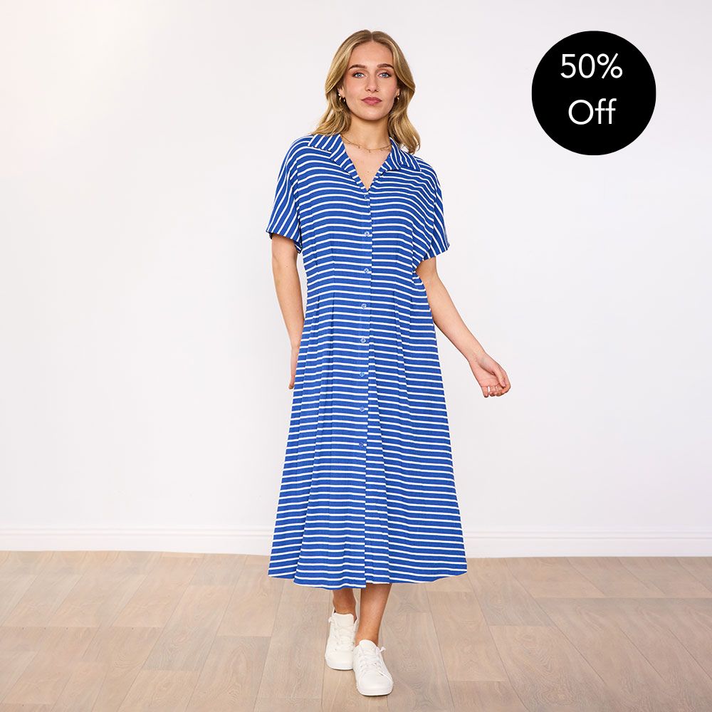 Mariel Dress (Blue Stripe)