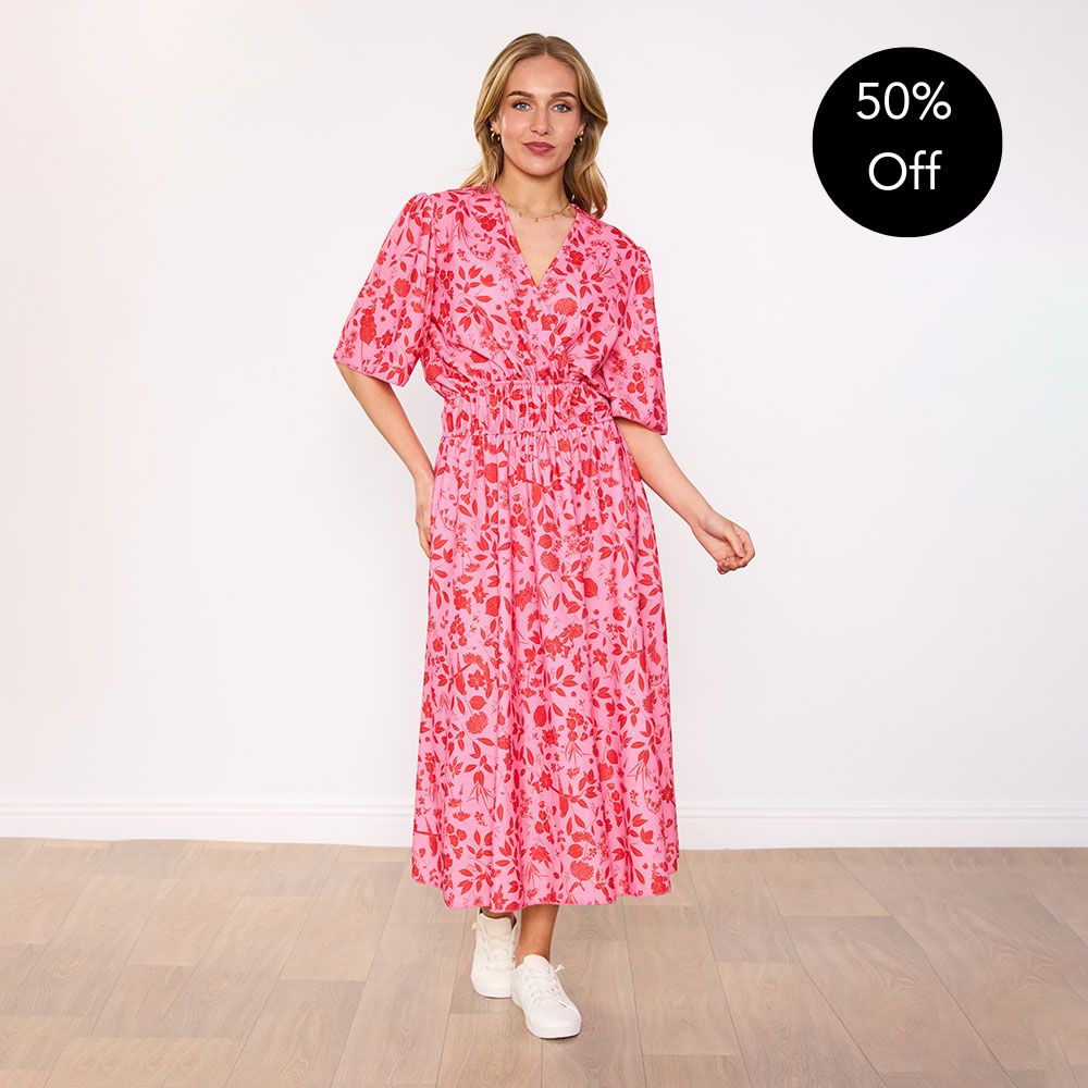 Saoirse Dress (Pink Raspberry Meadow)