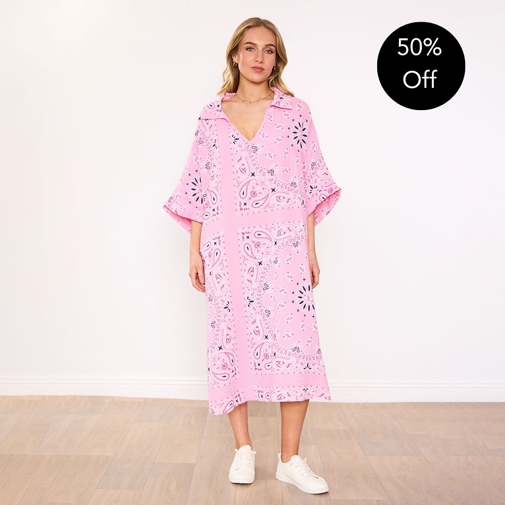 Diana Dress (Pink Bandana)