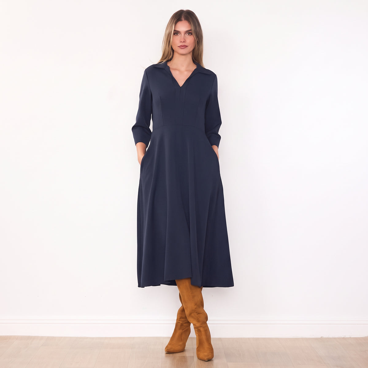 LindaCollarDressNavy8