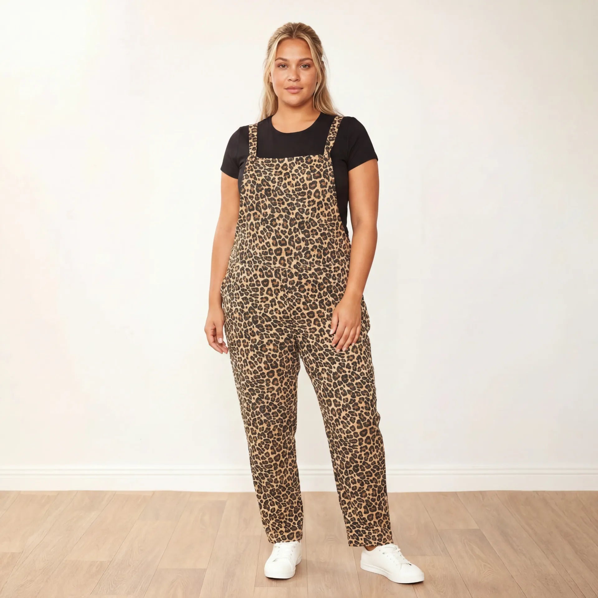 Ashley Dungaree in leopard print – women's dungarees – view 11