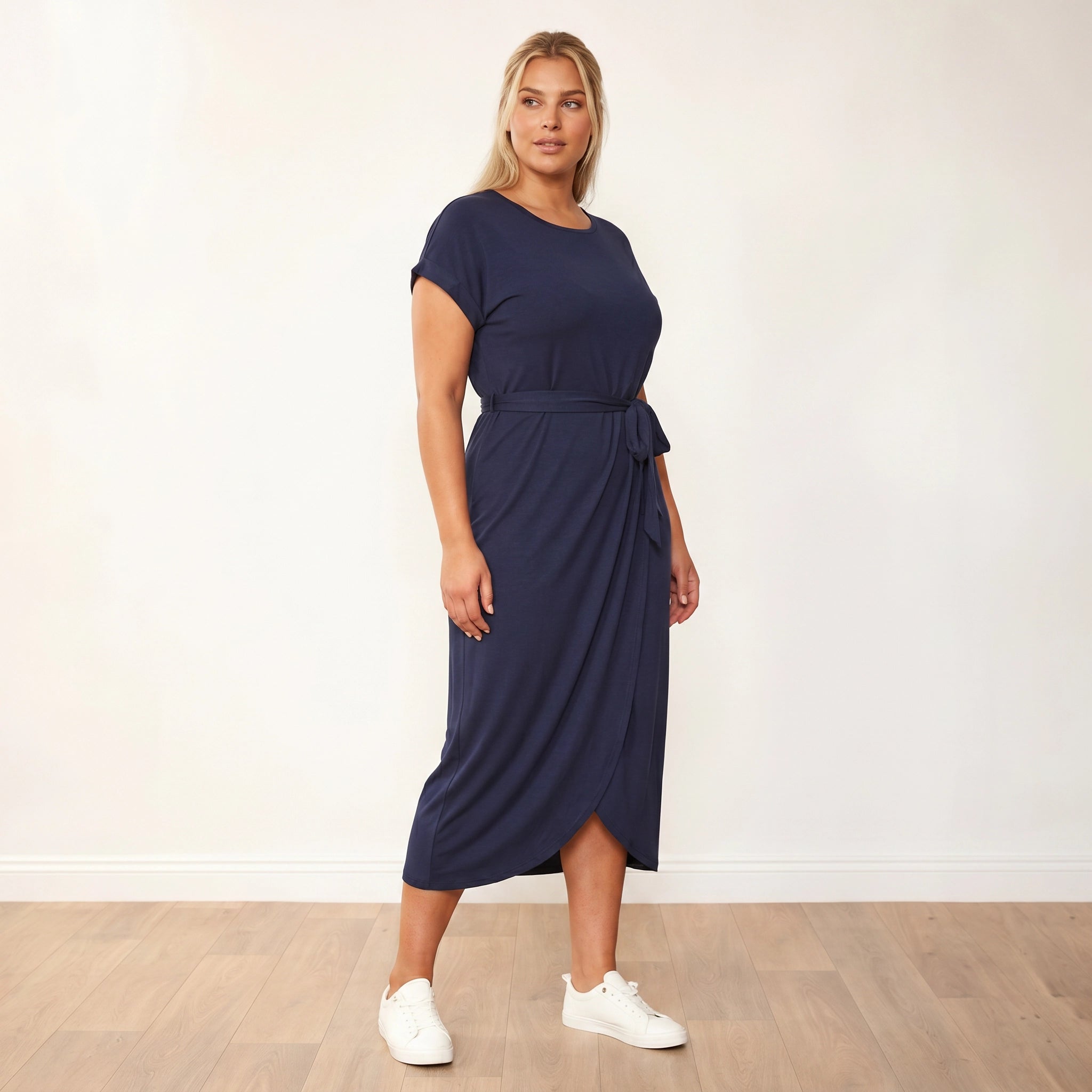 Lenny Dress Navy - Plus Size XXL - 3/4 angle