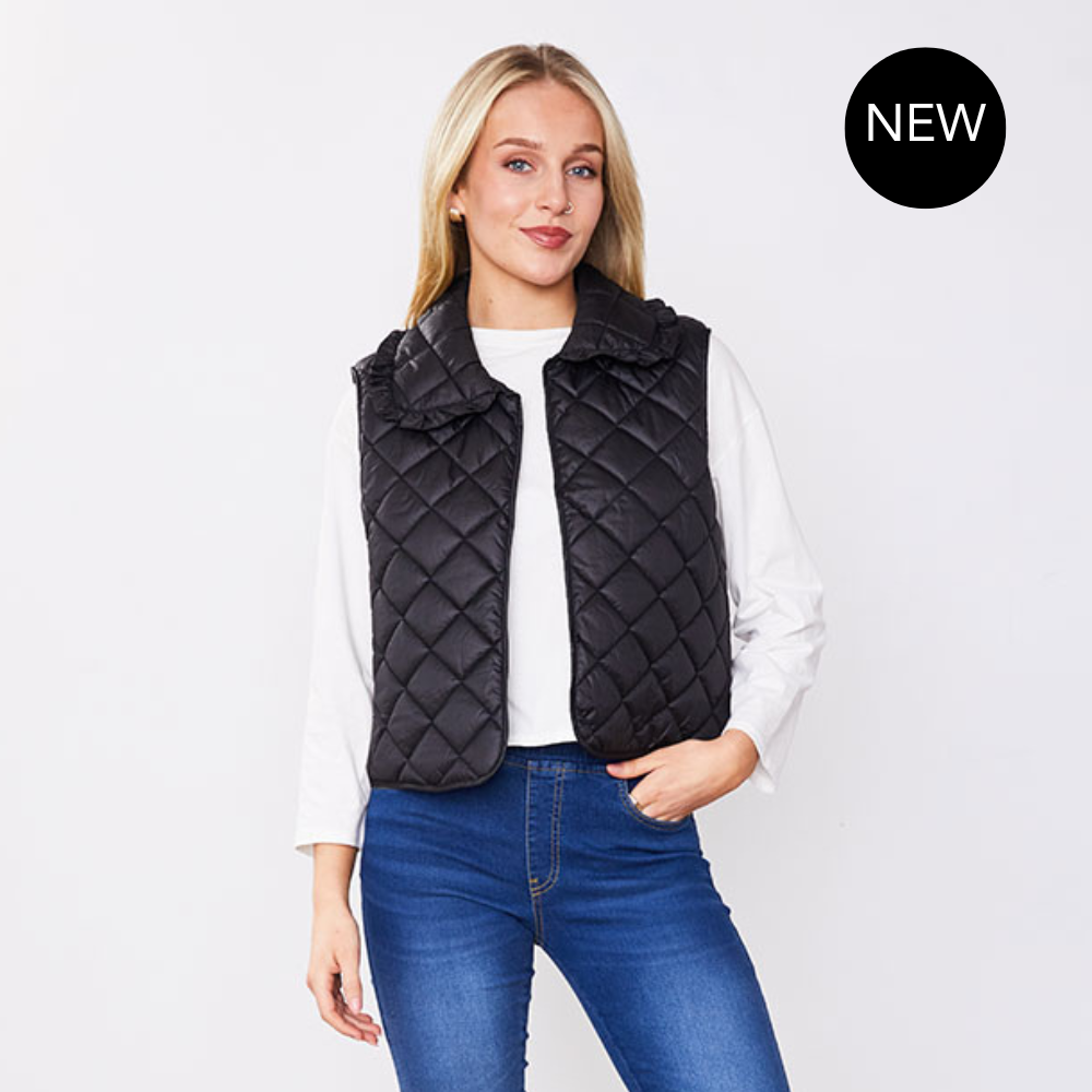 Adele Gilet (Black Quilted)