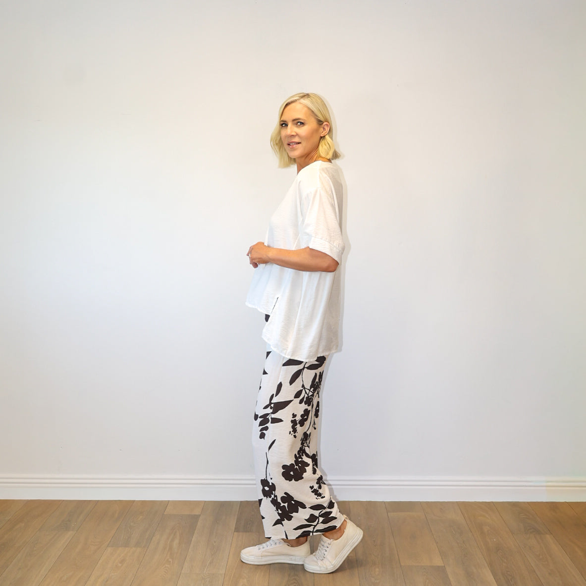 Aine Floral Wide-Leg Trousers