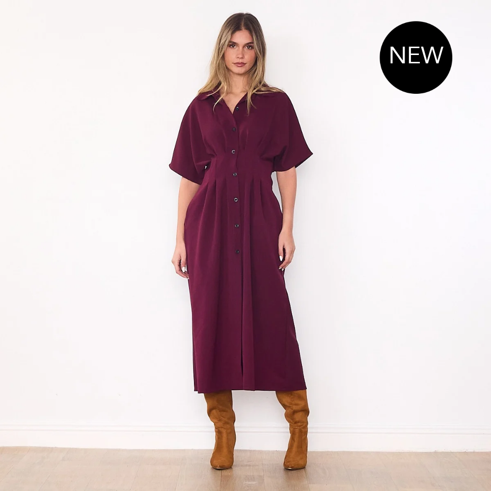 Amelia Shirt Dress (Berry)