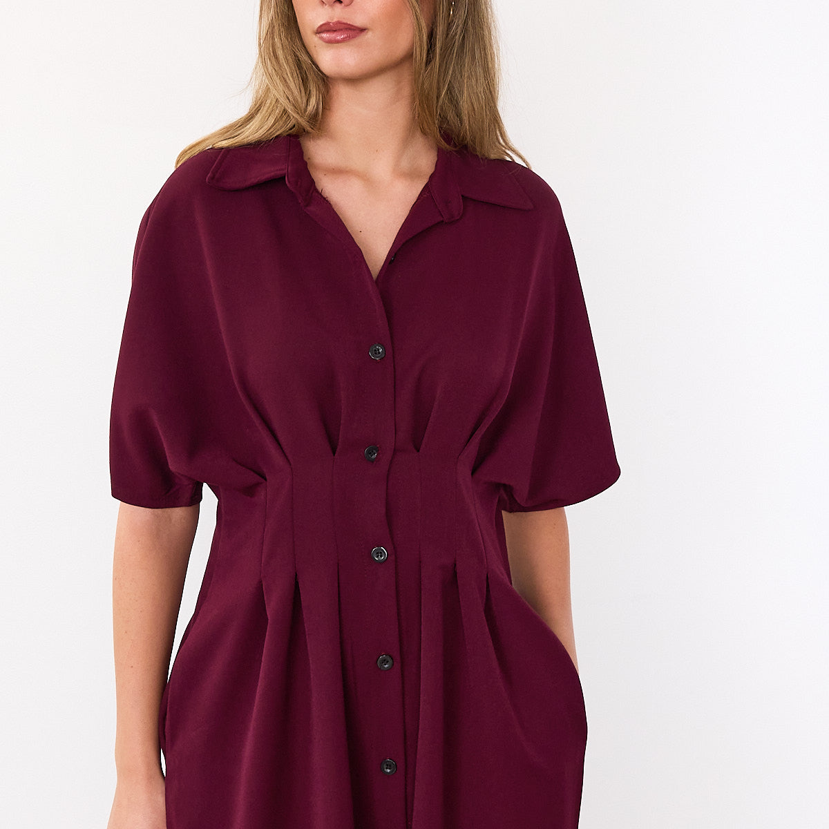 Amelia Shirt Dress (Berry)