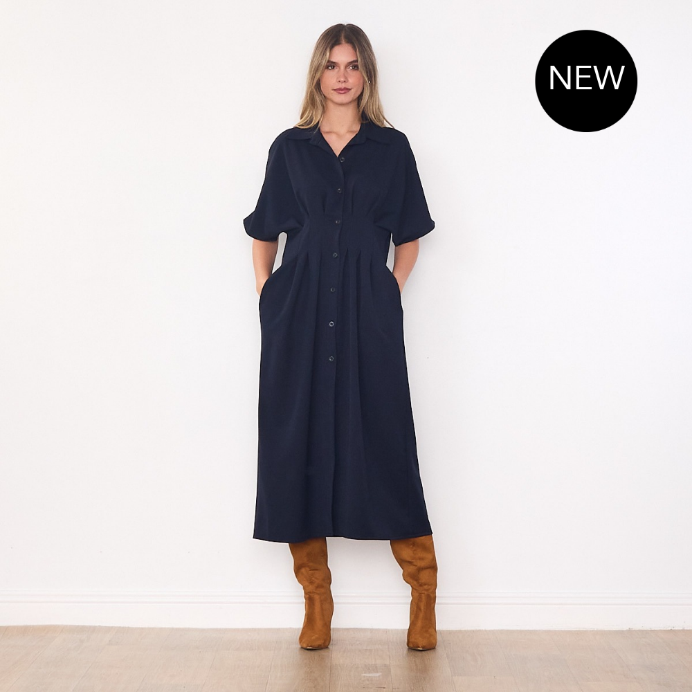 Amelia Shirt Dress (Navy)