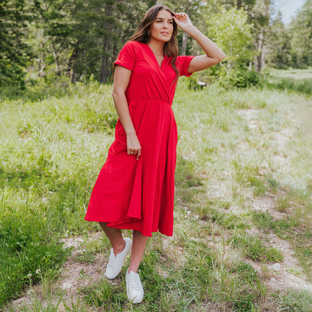 Casual store dress red