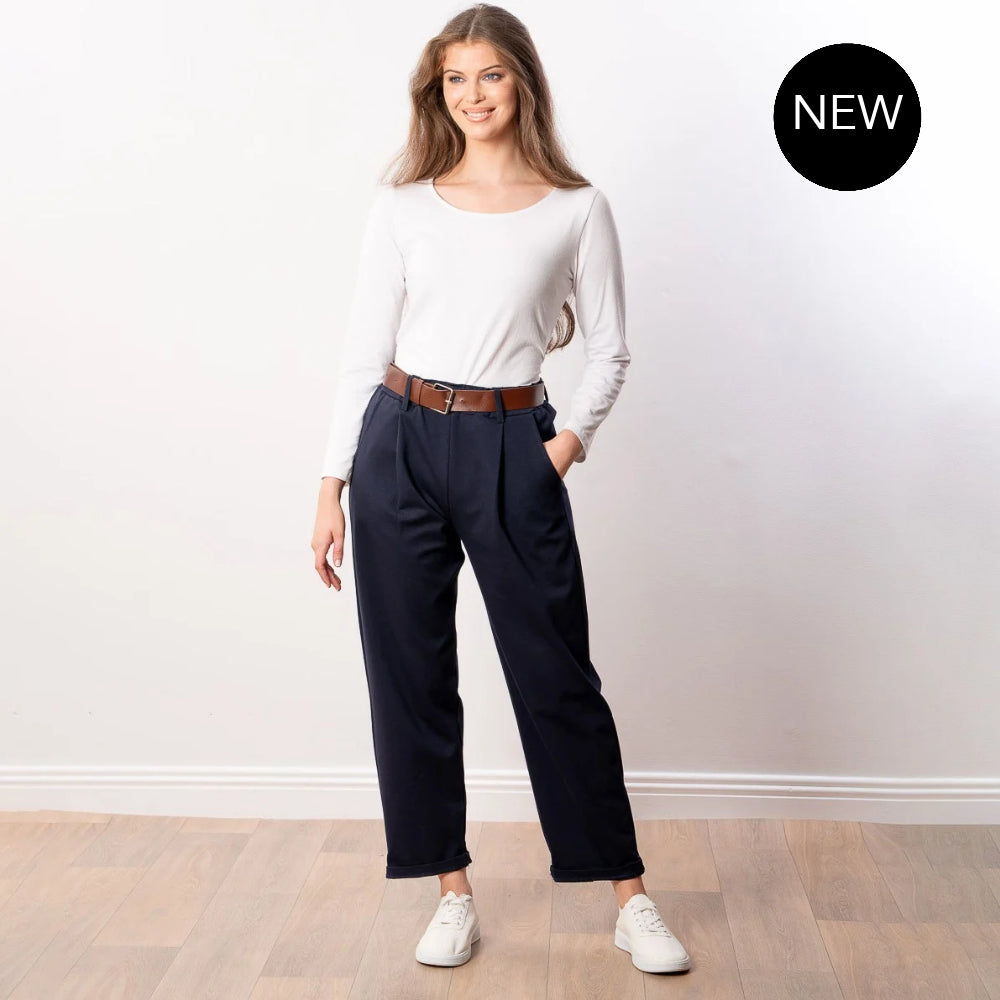 Arya Tapered Trousers (Navy)
