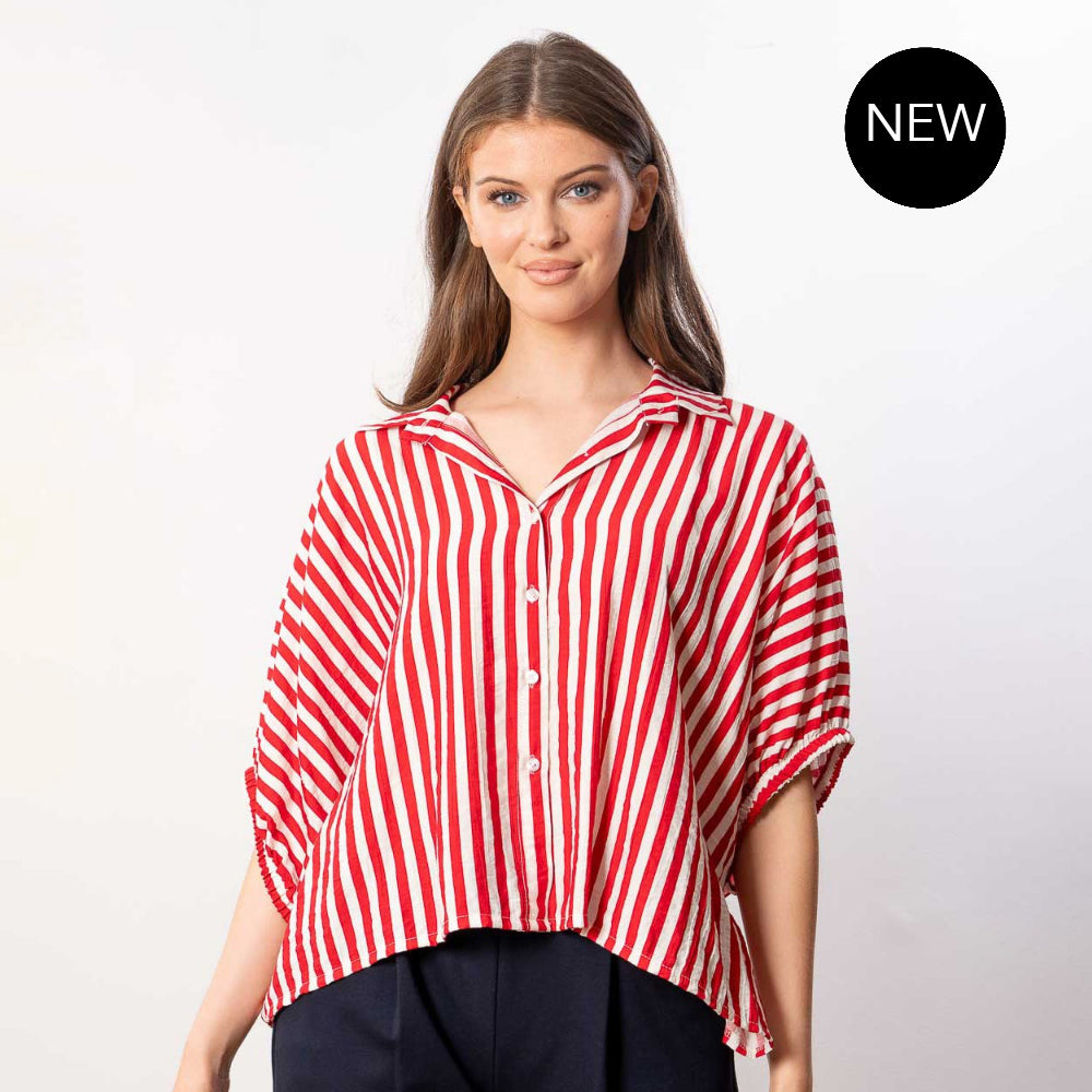 Athena Stripe Top (Red)