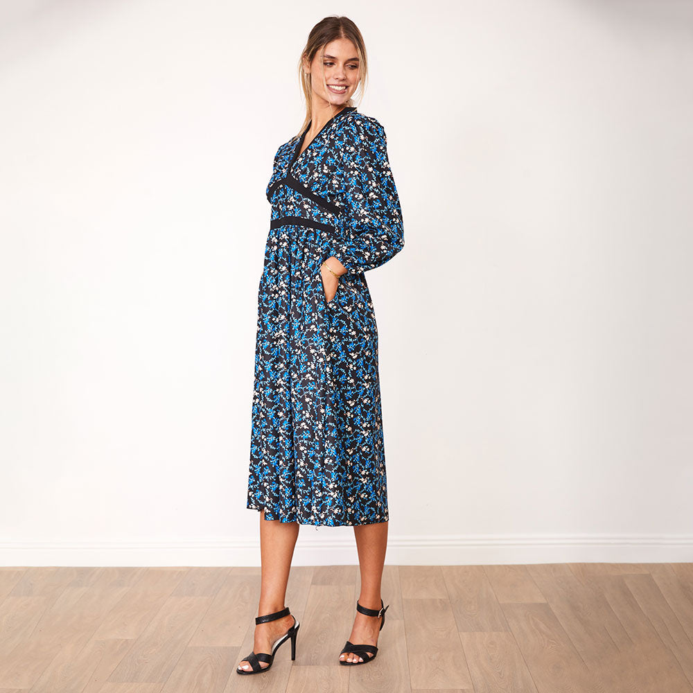 Beckie Dress (Navy Floral) - The Casual Company