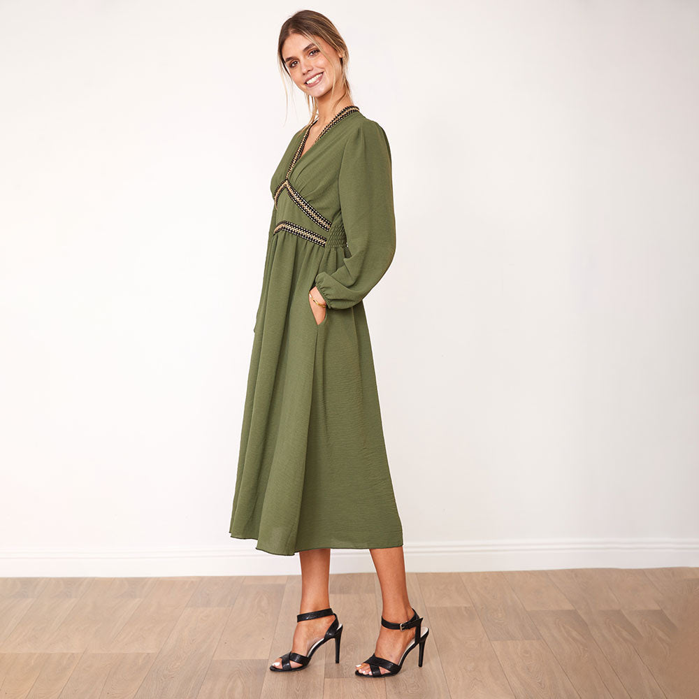 Beckie Dress (Khaki) - The Casual Company