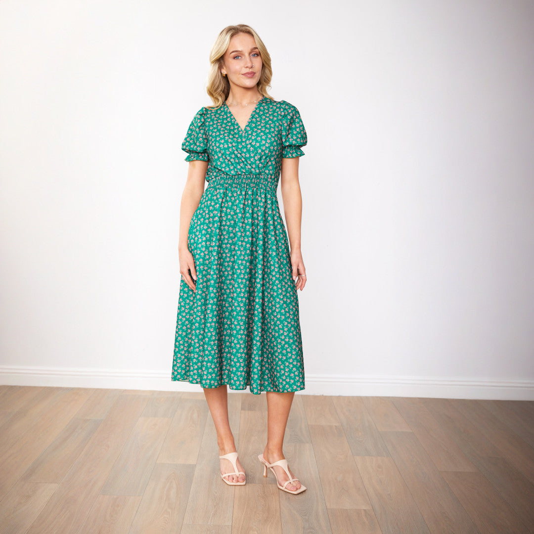 Belle Dress (Green Blossom)