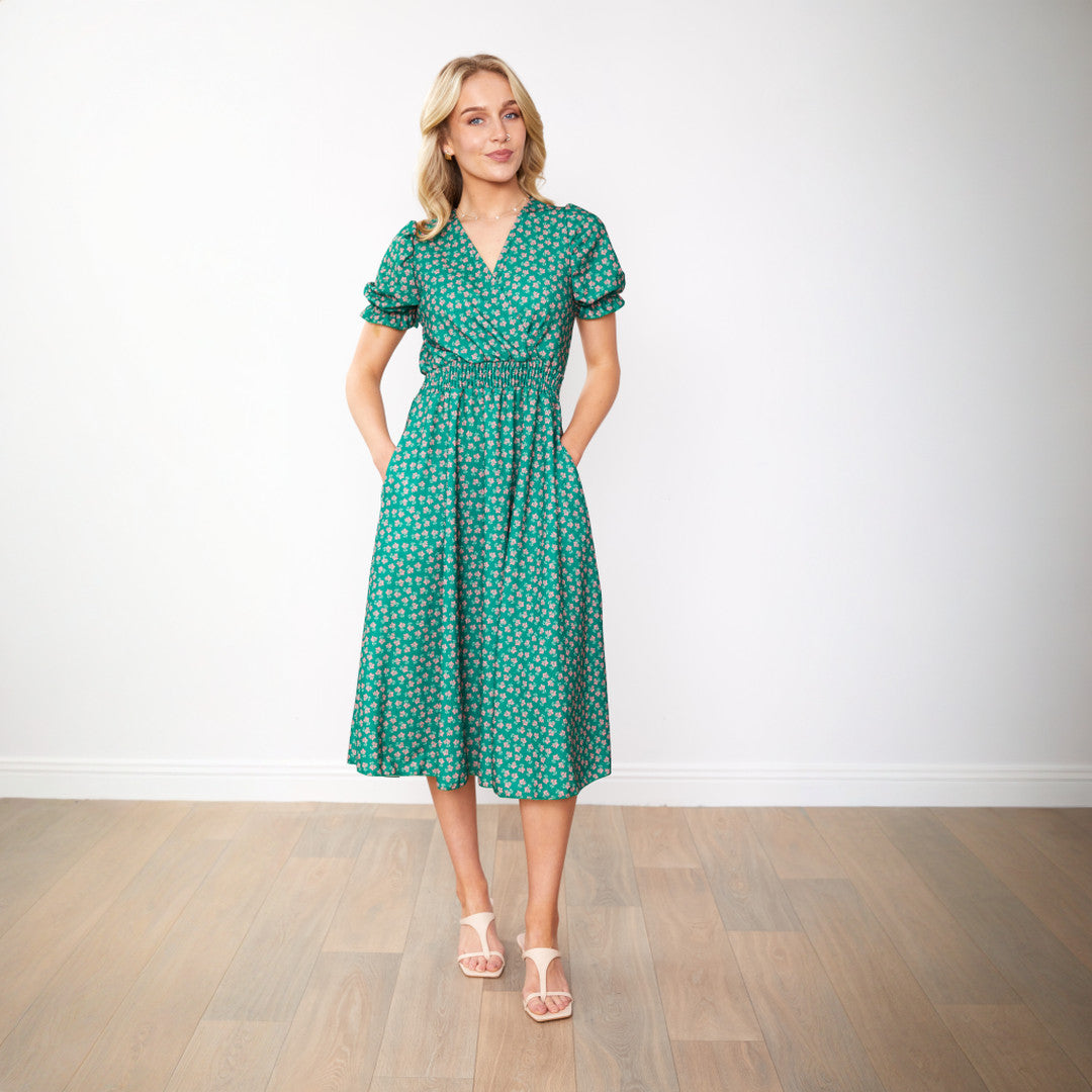 Belle Dress (Green Blossom)